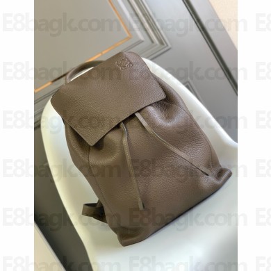LOEWE Men's Anagram Leather Drawstring Backpack In etoupe