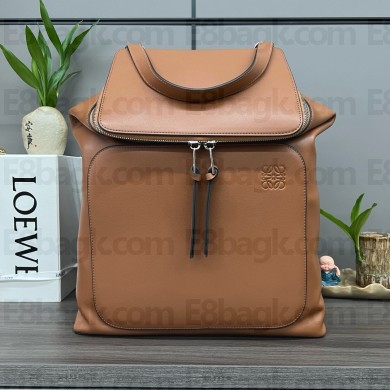 LOEWE GOYA backpack in shiny supple calfskin BROWN 2024