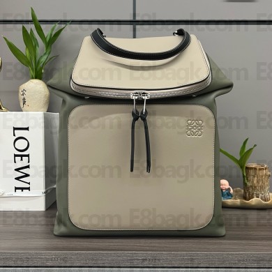 LOEWE GOYA backpack in shiny supple calfskin KHAKI/OLIVE 2024