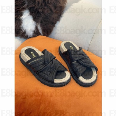 dior black Cannage Lambskin Dtwist Slide 2022