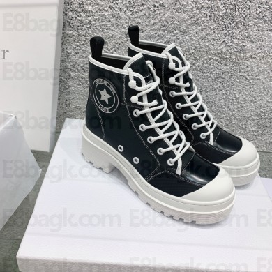 Dior Black Technical Fabric and Calfskin D-Rise Ankle Boot 2022