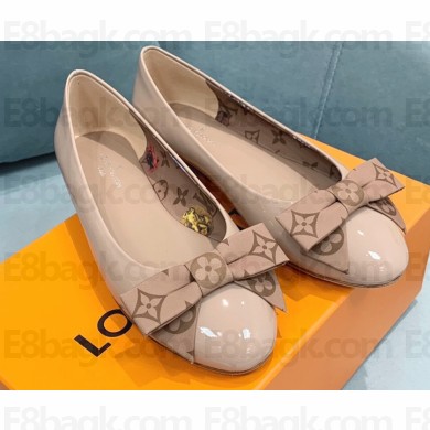 Louis Vuitton leather and Monogram Bow Popi Flat Ballerinas Nude 2022