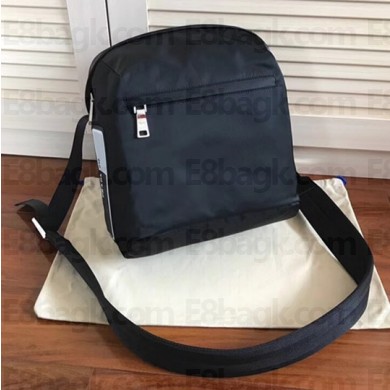 Prada Technical Fabric Bandoleer Shoulder Bag 2VH026 Black 2018