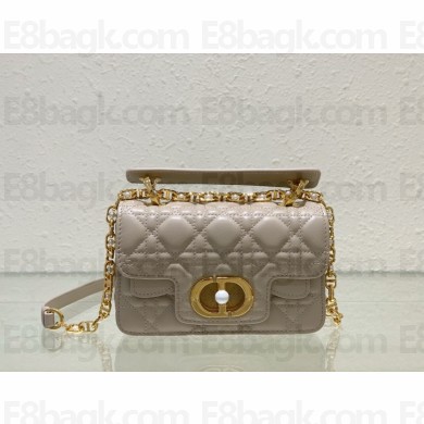 dior Mini Dior Jolie Top Handle Bag in Latte Cannage Calfskin gray 2024
