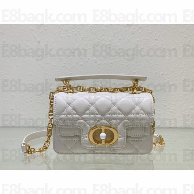 dior Mini Dior Jolie Top Handle Bag in Latte Cannage Calfskin white 2024