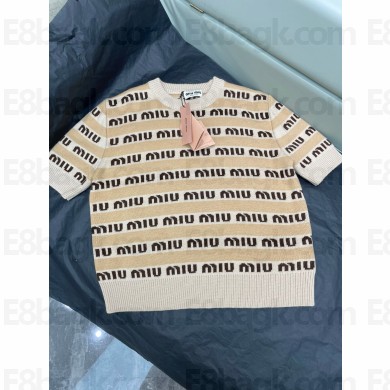 miu miu Wool crew-neck sweater beige 2023