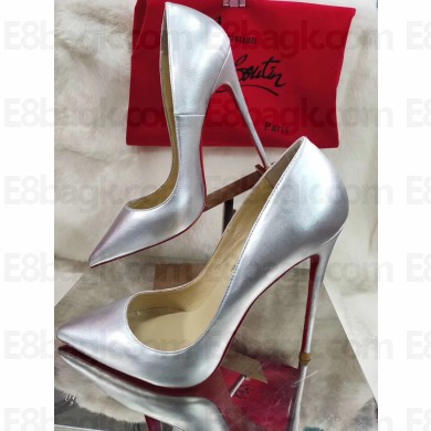 Christian Louboutin silver So Kate Red Sole Pumps