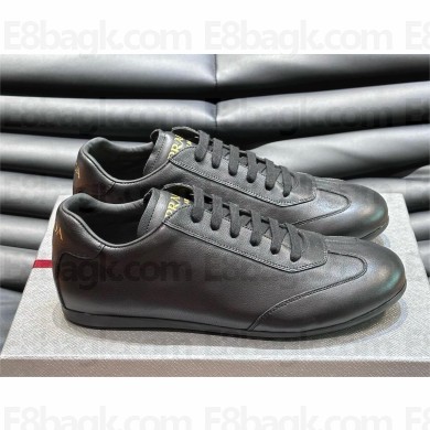 Prada leather sneakers 2EG430 black 2024