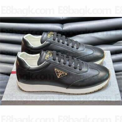 Prada leather sneakers 2EG436 black 2024