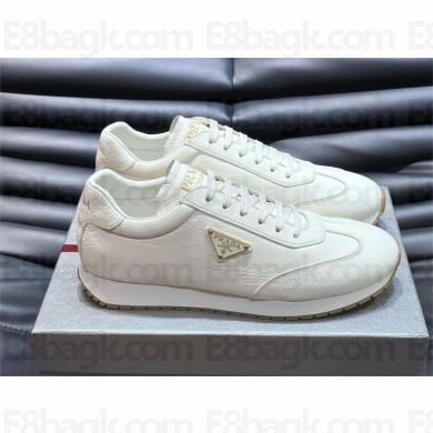 Prada leather sneakers 2EG436 ivory 2024