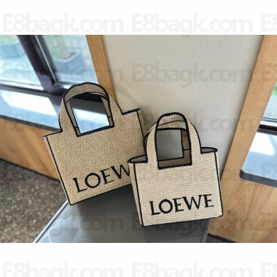 loewe anagram basket tote bag beige/black