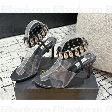 Alaïa Embellished leather and PU sandals black 2025
