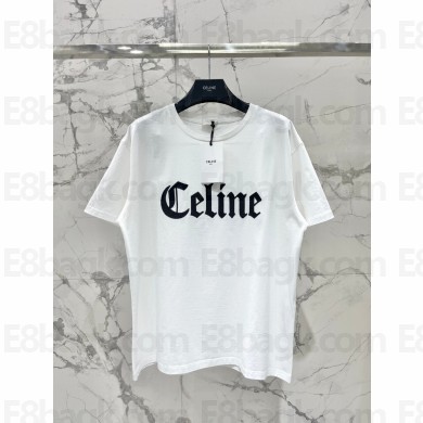 CELINE WHITE loose t-shirt in cotton jersey 2025