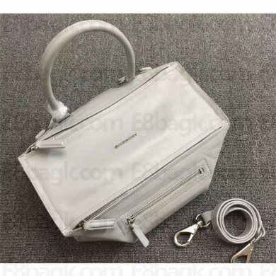 GIVENCHY LARGE PANDORA GOATSKIN SATCHEL BAG LIGHT GREY