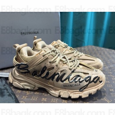 Balenciaga Women/men Track Signature Sneaker in Beige/black 1104-2024