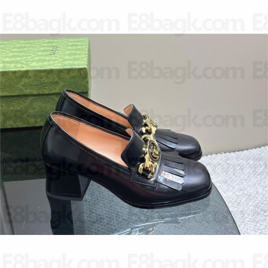 Gucci Interlocking G mid-heel pump 750532 BLACK 2023