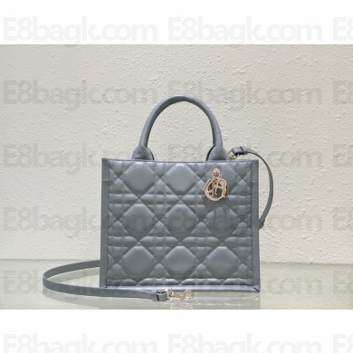 Dior small Book Tote Bag in gray Macrocannage Calfskin 2024