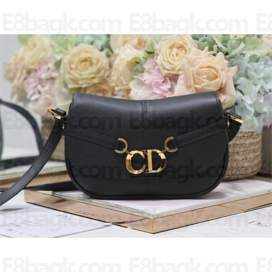 Dior Small CD Besace Bag in Black Calfskin 2024