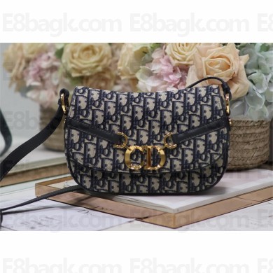 Dior Small CD Besace Bag in Bue oblique jacquard 2024