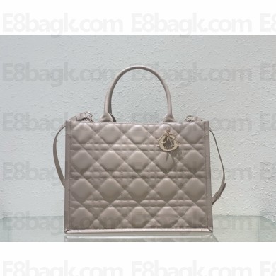 Dior Medium Book Tote Bag in nude pink Macrocannage Calfskin 2024