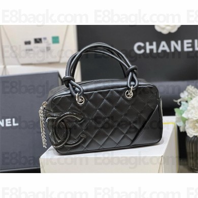 chanel Calfskin Quilted Small Cambon Bowler Black(original quality)