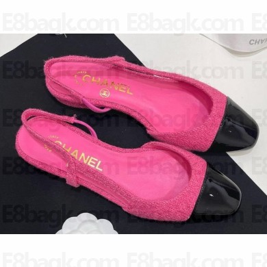 Chanel Heel 1.5cm Slingbacks G31319 Tweed fuchsia 2024