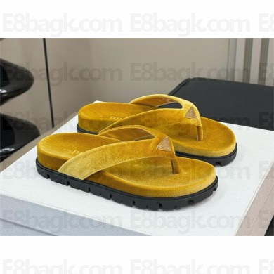 Prada Velvet thong flip-flops 1Y494N yellow 2024