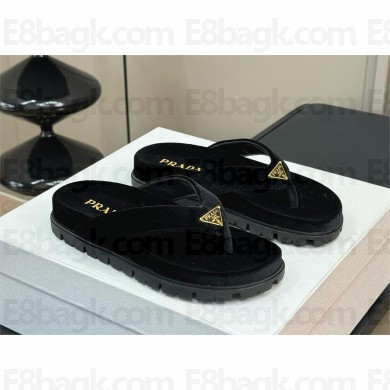 Prada Velvet thong flip-flops 1Y494N black 2024