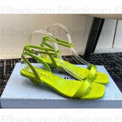 Prada satin sandals 1X542N green 2024