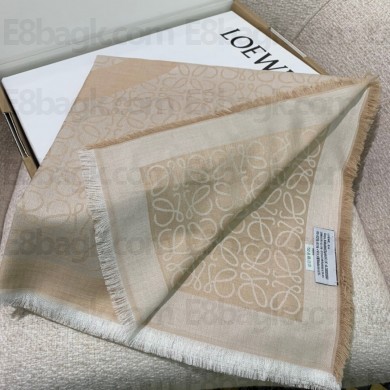 LOEWE Anagram scarf in wool and silk beige/white