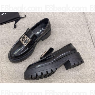Chanel Calfskin & Metal Moccasins G45156 BLACK 2023