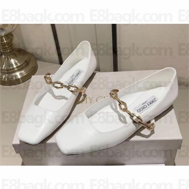 Jimmy Choo Tilda leather ballet flats white 2023