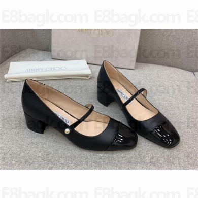 Jimmy Choo Elisa 45 Nappa and Patent Leather Pumps black 2023