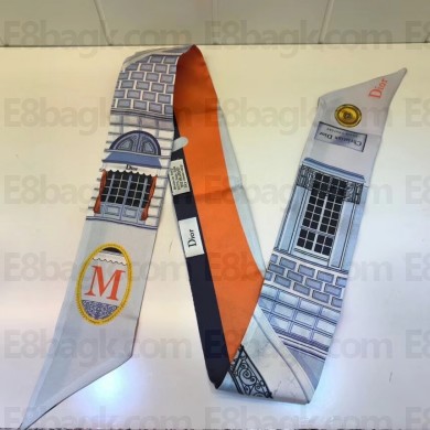 Dior Silk Letter M Printed Scarf 6X100CM 2018