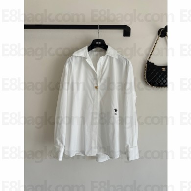 DIOR WHITE LOGO PRINTED SHIRT 2024 
