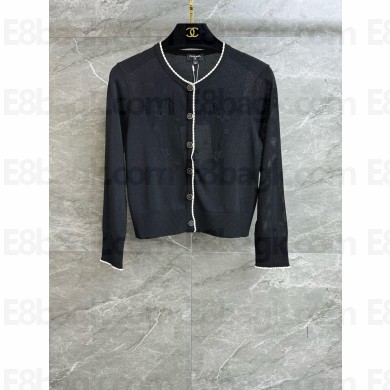 chanel Mixed Fibers Black & Ecru cardigan P77861 2024 
