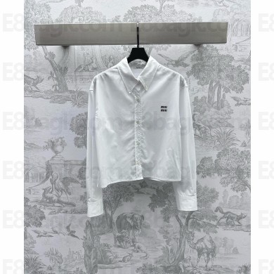 MIU MIU LOGO PRINTED SHIRT MK1659 WHITE 2024 