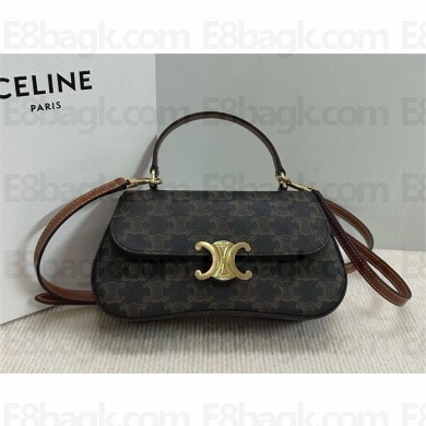 CELINE TEEN CELINE LOLA in Triomphe Canvas and Calfskin 2024