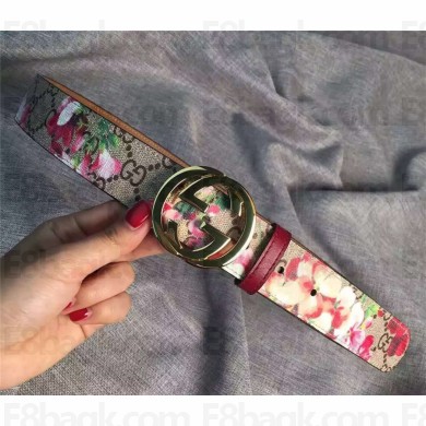 Gucci GG Blooms canvas belt with interlocking G 