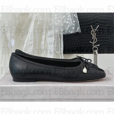 Jimmy Choo Elme embellished leather ballet flats black 2023