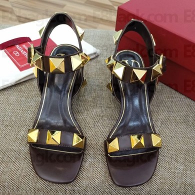 VALENTINO GARAVANI 6CM HEEL Roman Stud SANDALS Grape 2021