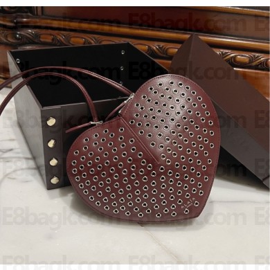 Alaia LE CŒUR Heart BAG IN LUX CALFSKIN in burgundy 2024