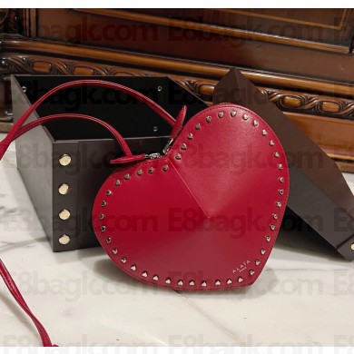 Alaia LE CŒUR Heart BAG IN LUX CALFSKIN in red 1022-2024