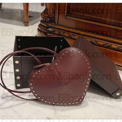 Alaia LE CŒUR Heart BAG IN LUX CALFSKIN in burgundy 1022-2024