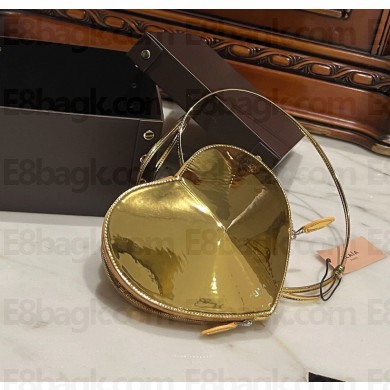 Alaia Le Cœur Heart Bag patent leather in gold 1022-2024 