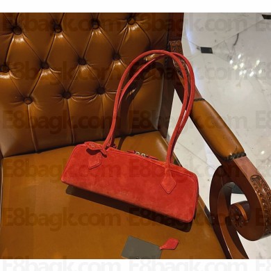 Alaia Le Tecket Medium Shoulder bag in Suede leather red 2024 