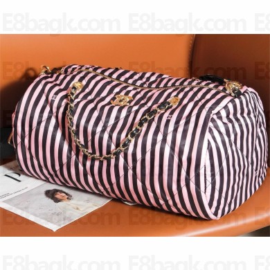 CHANEL Large Bowling Bag AS4696 BLACK/PINK 2024