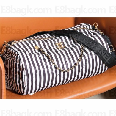 CHANEL Large Bowling Bag AS4696 WHITE/BLACK 2024