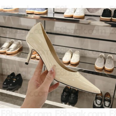 Jimmy Choo Love 65 white patent leather Pointed Pumps with JC Emblem 2024