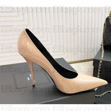 Saint Laurent Beige patent leather pumps heel 10cm 1127-2024